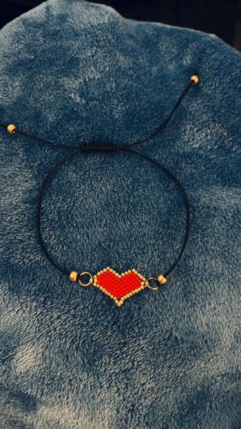 Bracelet coeur tissé taille réglable