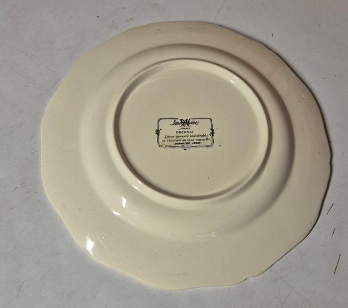 Assiette plate porcelaine sarreguemines obernai paysage grimault vintage - photo numéro 4