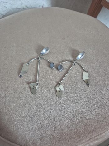 Jolies boucles pendantes argenté acier inoxydable