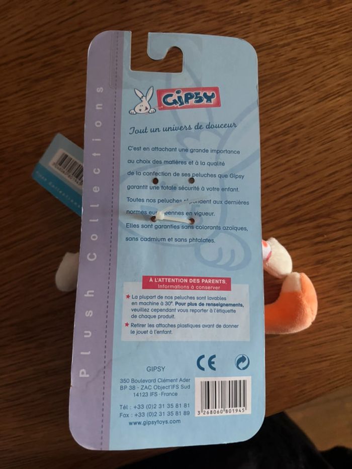 Peluche doudou musical vache orange Gipsy - photo numéro 2