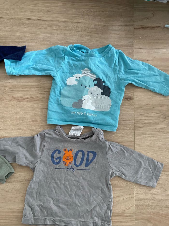 Lot de 2 tee shirts manches longues garcon 3 mois