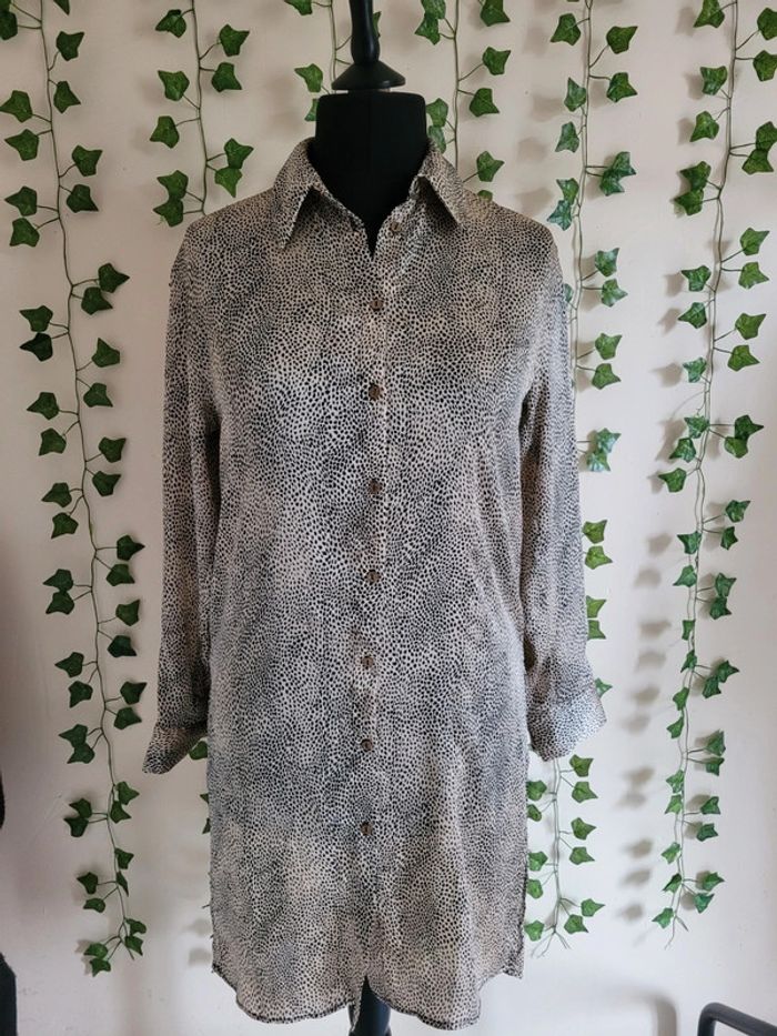 Longue chemise Zara léopard satiné 34/36 🌹 - photo numéro 2