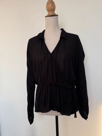 Chemise blouse camicetta Camisa blusa shirt camicia overhemd Folder manches noir femme longue