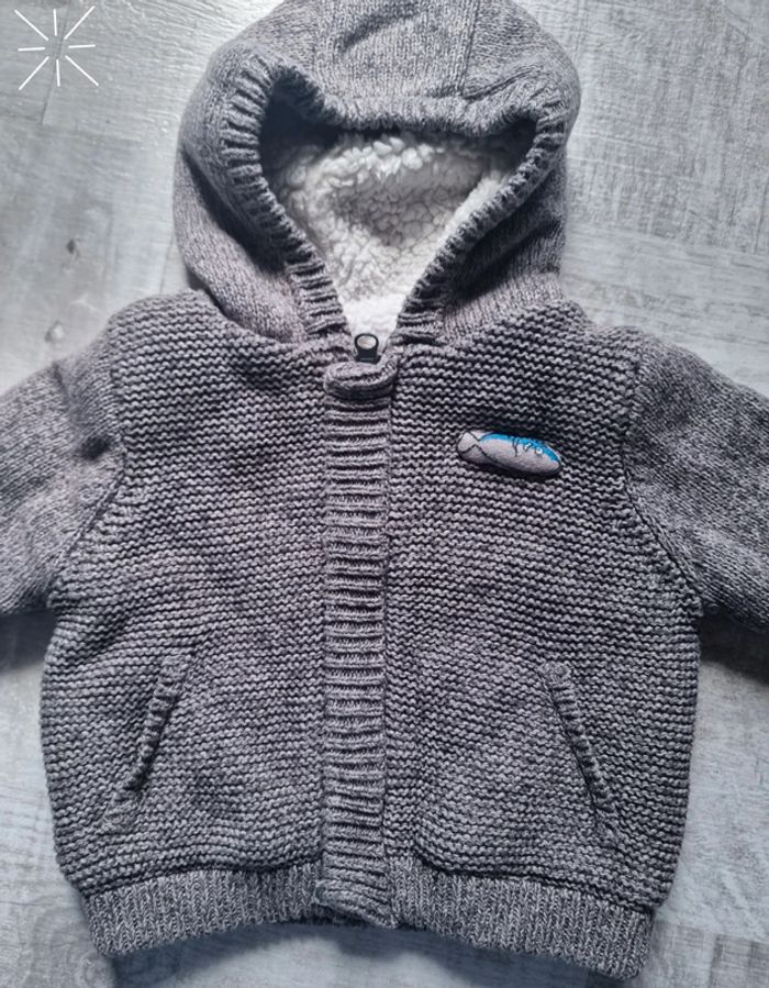 Manteau laine et sherpa 9 mois garçon - photo numéro 2