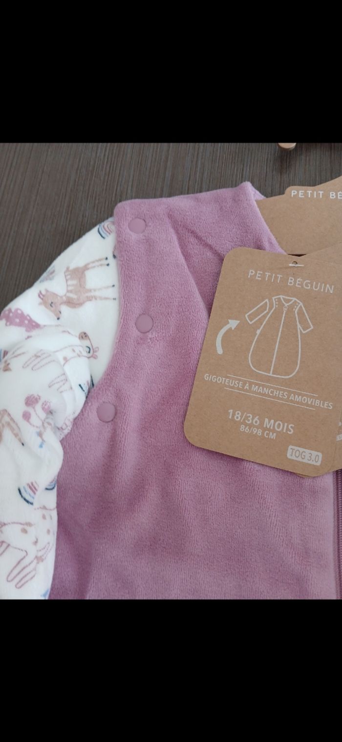 Turbulette gigoteuse fille en velours petit beguin 18/36 mois - photo numéro 2