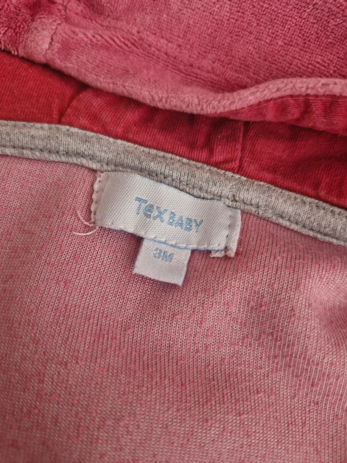 Gilet zippé capuche bébé 3 mois Tex baby Coton Polyester - photo numéro 3