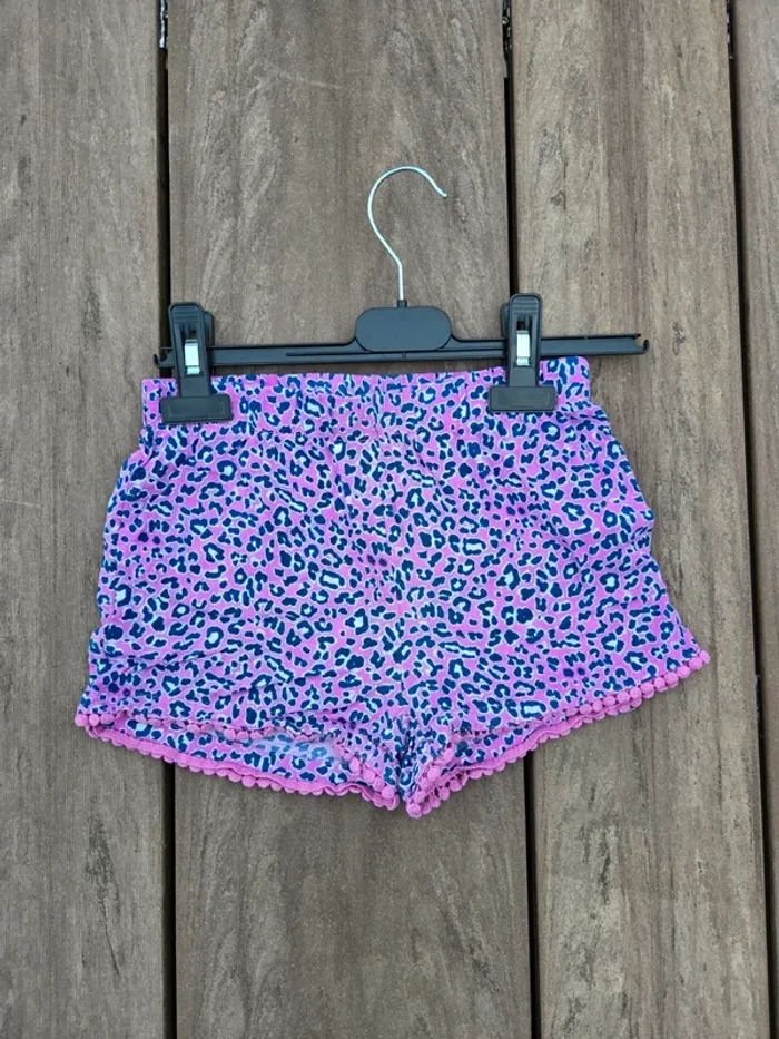 Short fille 6 ans leopard fuschia