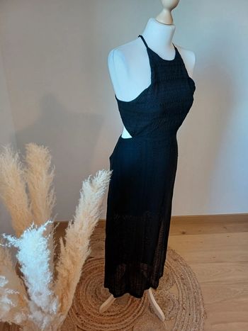 Robe longue noire neuve en dentelle Daphnea taille S 36