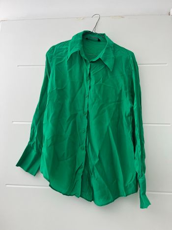  Chemise satinée Zara -Vert émeraude -Taille M