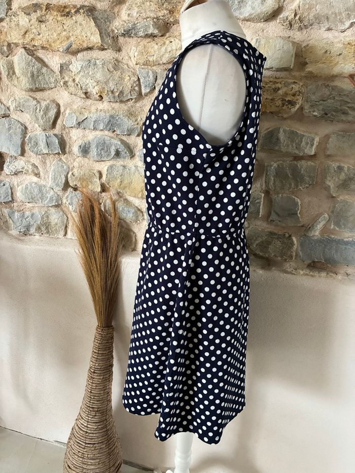 Robe patineuse marine à pois Promod XL - photo numéro 4