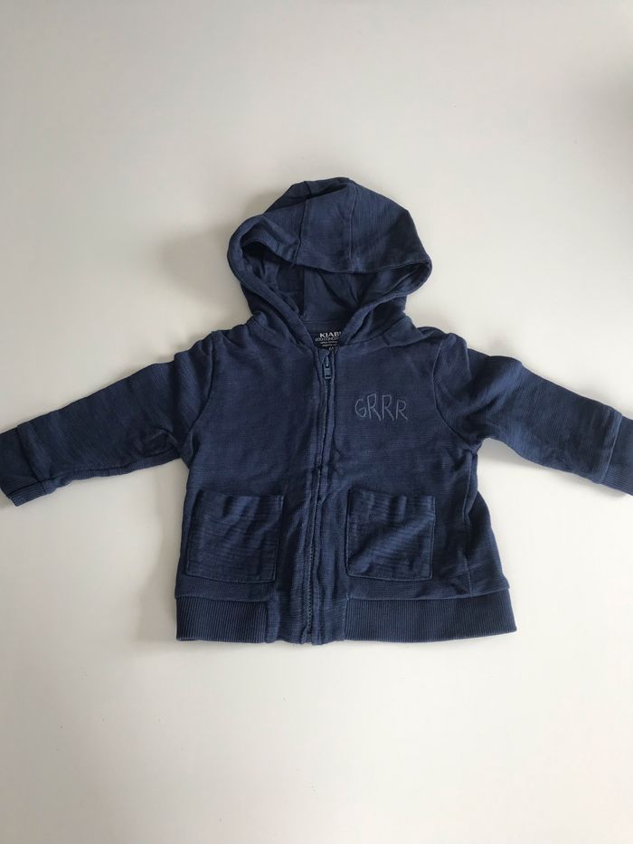 Sweat bébé zippé à capuche GRRR 6M