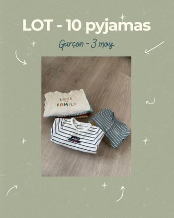 Lot 10 pyjamas 3 mois garçon
