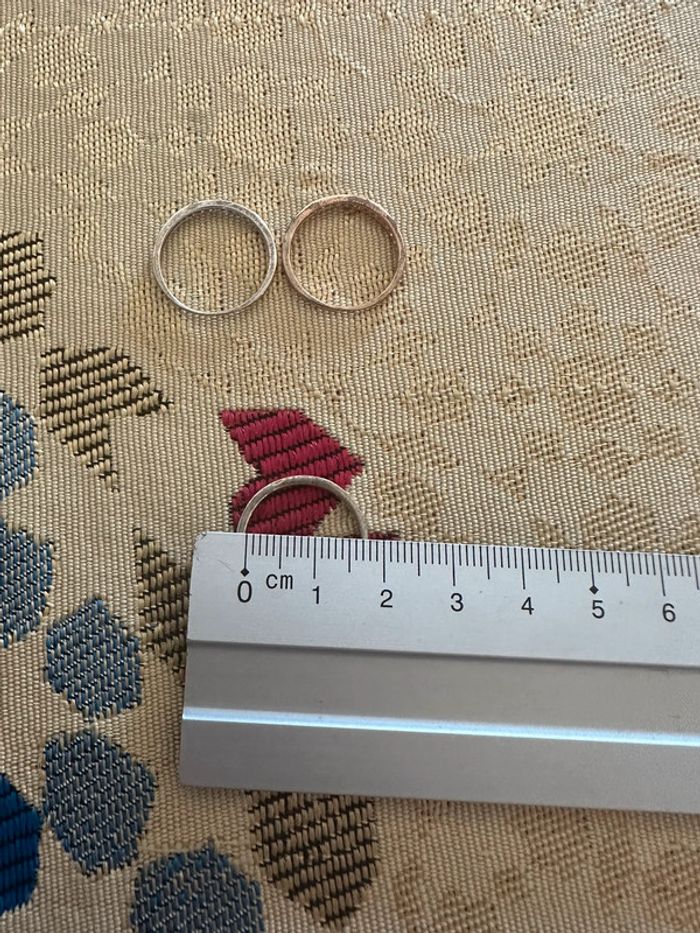 Lot de 3 anneaux fins en argent taille 52 - photo numéro 6