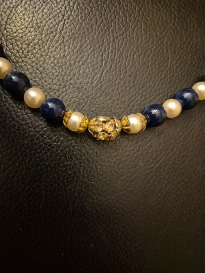 collier ras de cou perle et strass - photo numéro 3