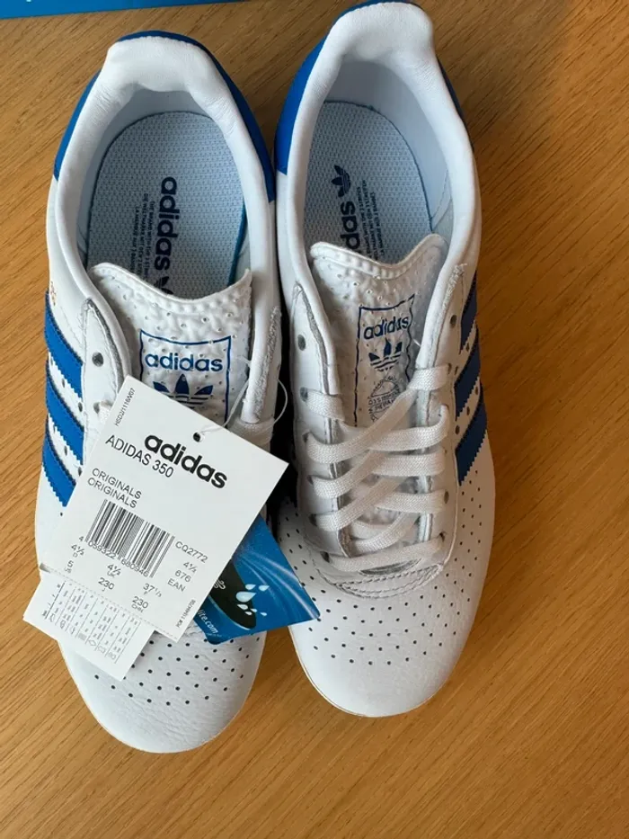 Baskets Adidas 350 CQ2772 Footwear white blue off white taille 37 1/3 neuf - photo numéro 7