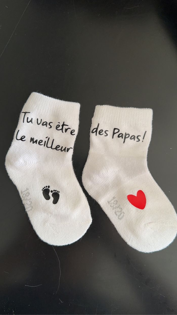 Chaussettes annonce grossesse papa - photo numéro 2