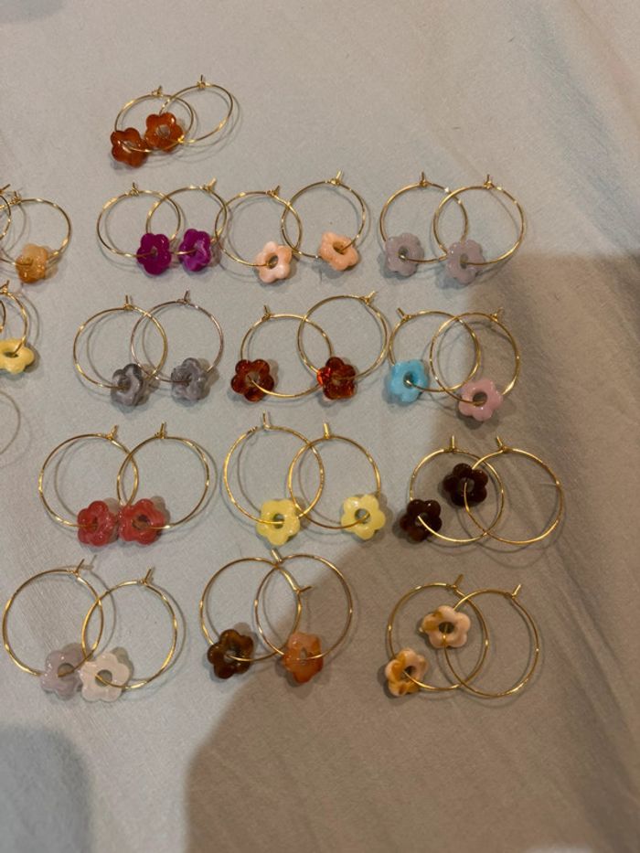Boucle d’oreilles fleurs - photo numéro 2