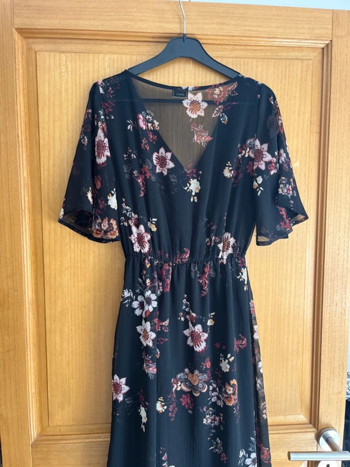 Robe longue noir fleurie été S - photo numéro 11