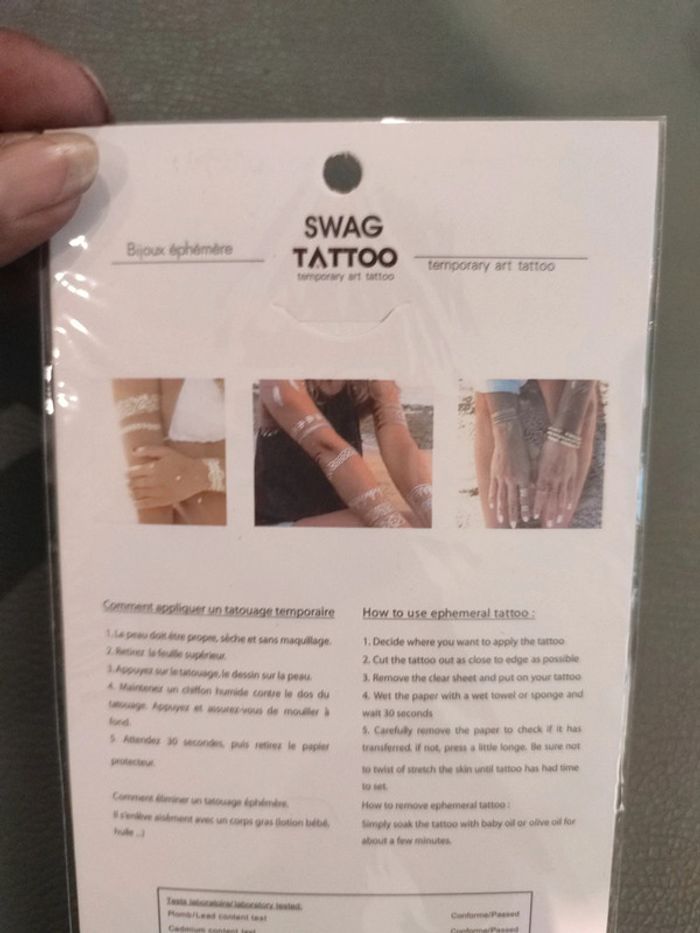 Plaquette de tatouage temporaire - photo numéro 8