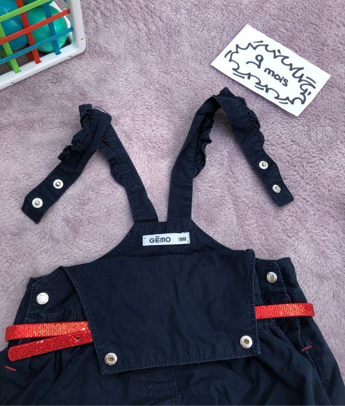 Robe type salopette - 9 mois - Gémo + don t-shirt - photo numéro 3