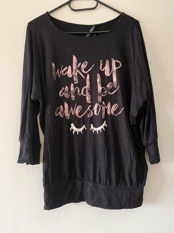 T-shirt manches 3/4 « wake up and be awesome » Jean Pascale Taille S
