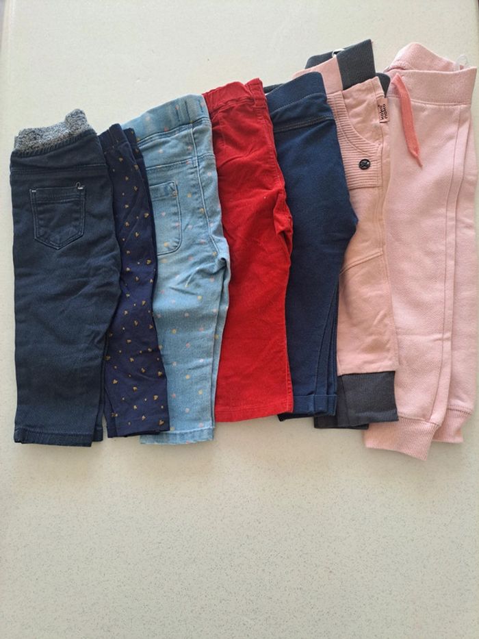 Lot de 7 pantalons leggings jean jogging 12 mois