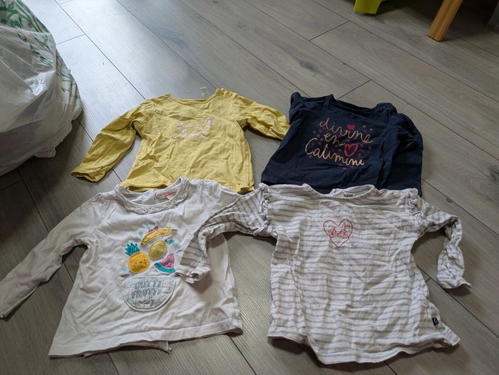 Lot 4 t-shirts manches longues 18 mois dpam catimini obaidi sucre d'orge