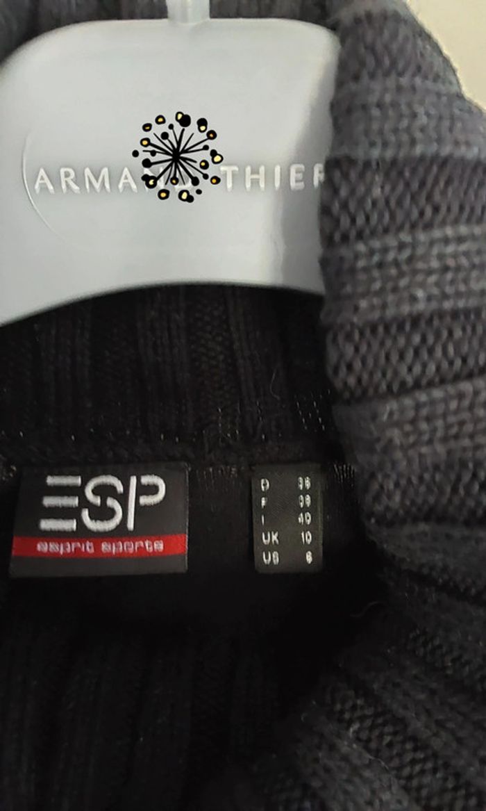 Pull col montant col roulé noir Esprit T 38 - photo numéro 4