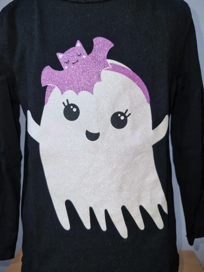 T-shirt Halloween Fantôme à paillettes 3/4 ans - photo numéro 2