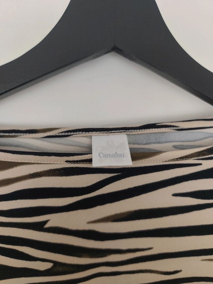 Top motif zébré taille M Camaïeu - photo numéro 2
