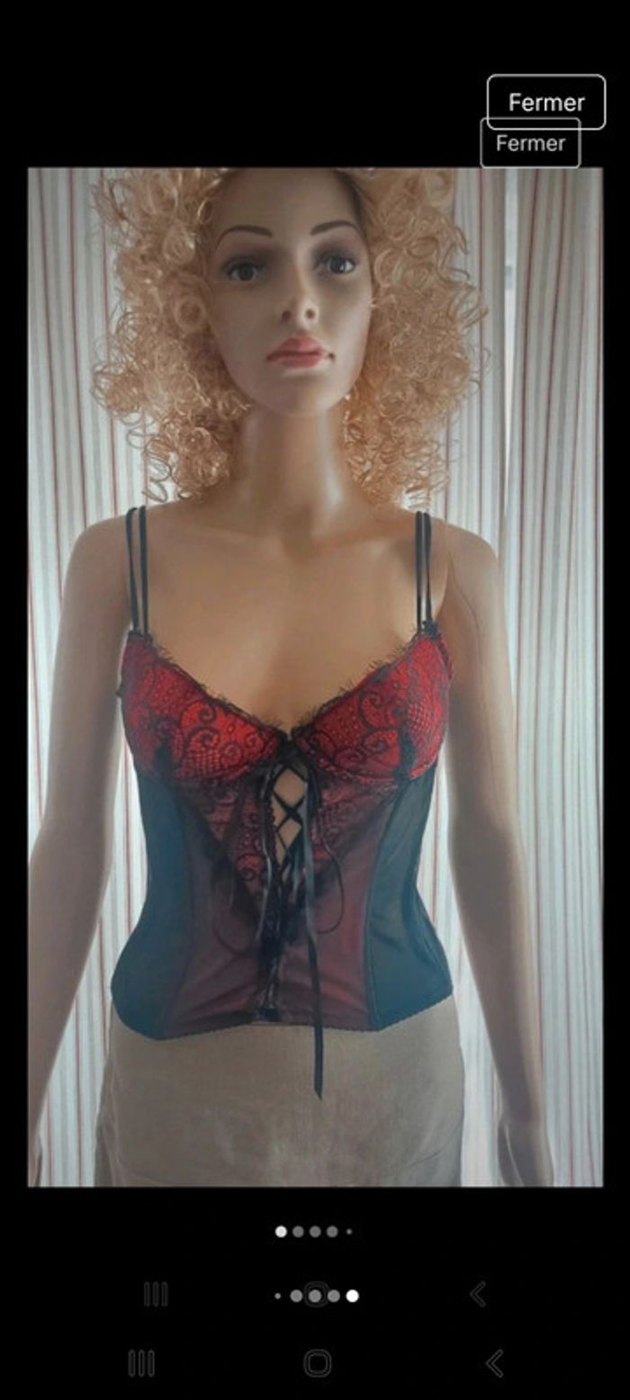 Corset noir et rouge Besired taille S - photo numéro 19