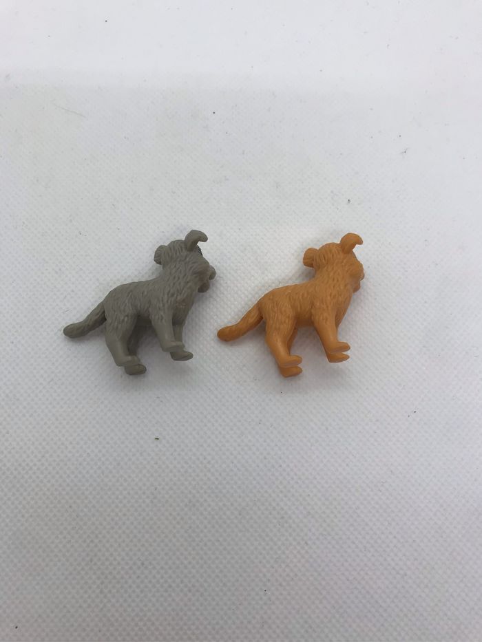 Lot 2 chiens chiots vintage Fischer Price Sweetstreets gris marron yeux bleus - photo numéro 3