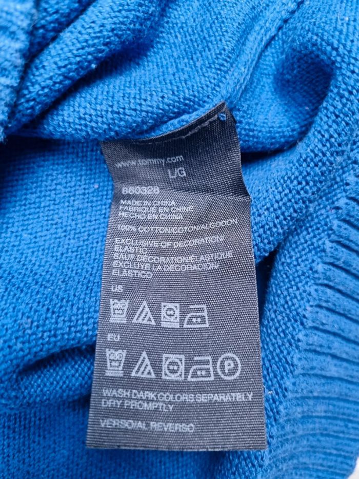 Pull col V Tommy Hilfiger bleu – Taille L Homme - photo numéro 6