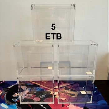 5 protections acryliques aimantées neuves pour ETB Pokémon 