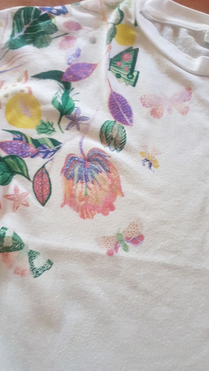 Tee-shirt fleurs fleuri michelle morin pour h&m 4/6 ans - photo numéro 2