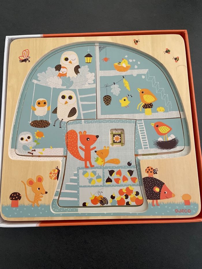 Djeco puzzle éveil jeu enfant bébé bois - photo numéro 4