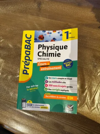 Livre, prépabac physique, chimie, spécialité, première générale