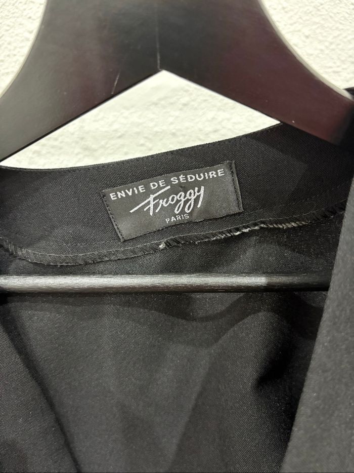 Boléro noir uni vintage manches longues- Taille S/M - photo numéro 3