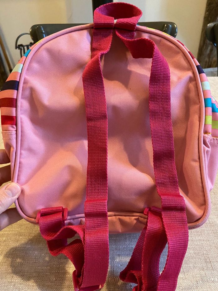 Sac à dos petite fille rayé rose Le Petit Marcel - photo numéro 3