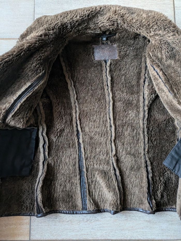 Blouson aviateur en cuir La fée Maraboutée - photo numéro 4