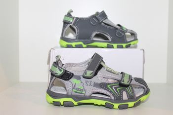 sandales nus pieds grise et verte 26