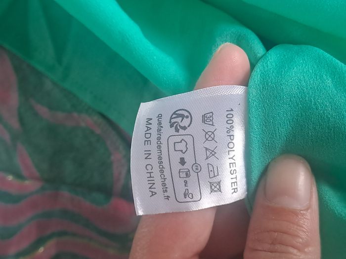 Jolie robe rose vert avec brillance doré Ikoone & Bianka Taille S - photo numéro 7