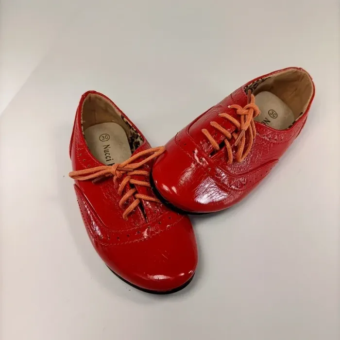 Chaussures richelieu rouges vernies enfant Nucci Kids taille 30 lacets mode C102 - photo numéro 3