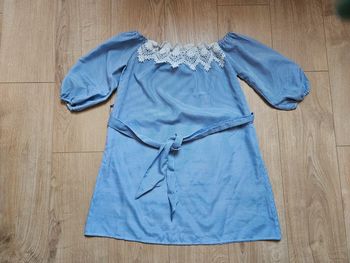 Robe rayée bleu et blanche bohème T.38