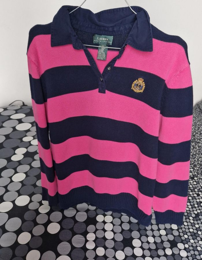 Pull Lauren Ralph Lauren – Rayé rose et bleu marine (100 % coton) - photo numéro 2