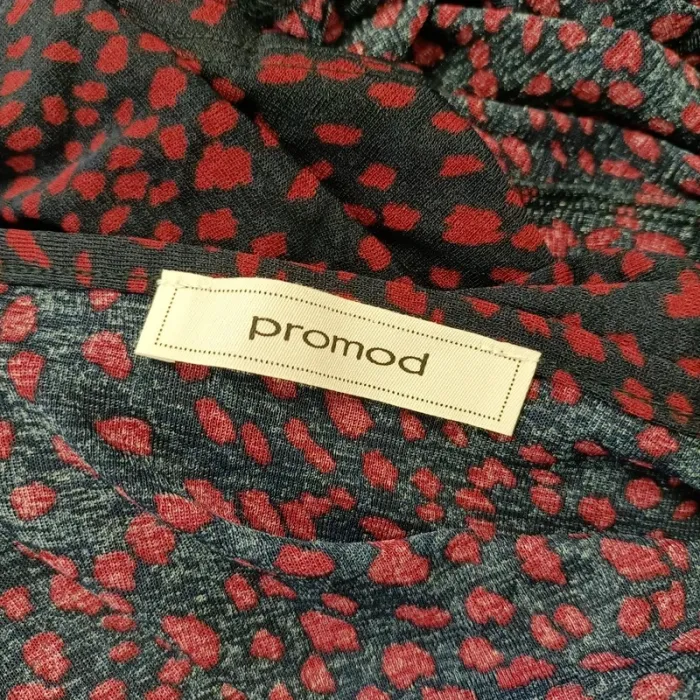 Robe longue fluide Promod à motifs rouges - Taille L estimée - A151 - photo numéro 8