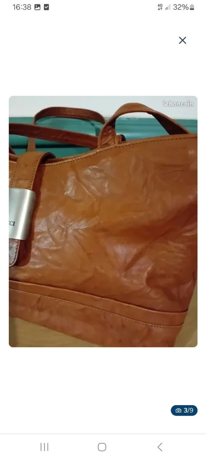 Sac en cuir camel - photo numéro 3