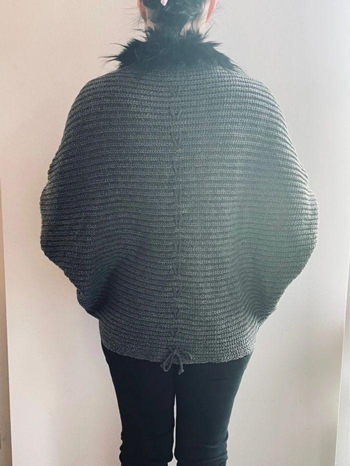 Poncho cape chauve souris hiver fausse fourrure - photo numéro 2