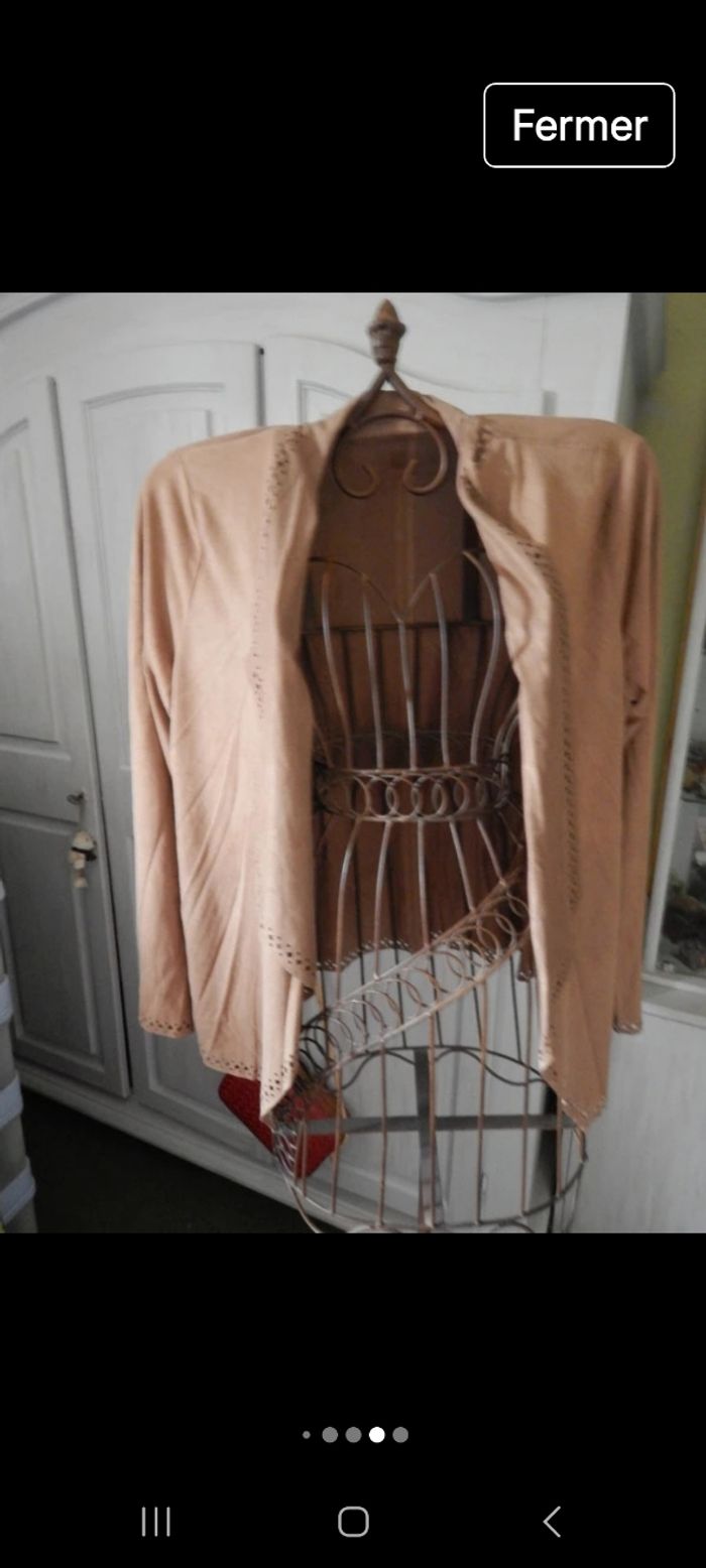 ensemble haut + veste en suédine .gémo. XL - photo numéro 6