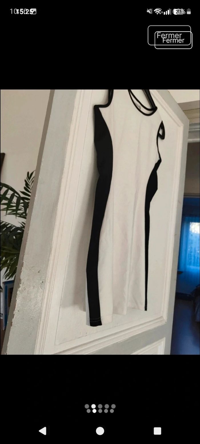 Robe moulante blanche et noire taille S (Modatoi) - photo numéro 2